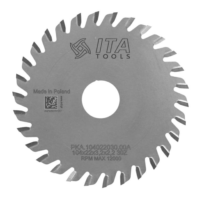 ITA TOOLS Piła tarczowa HM do okleiniarek 104x22 Z30 K3,2 NS (ATB)