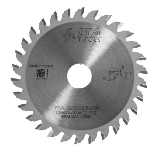 ITA TOOLS Piła tarczowa HM do okleiniarek 125x22 Z30 K3 NS (ATB)