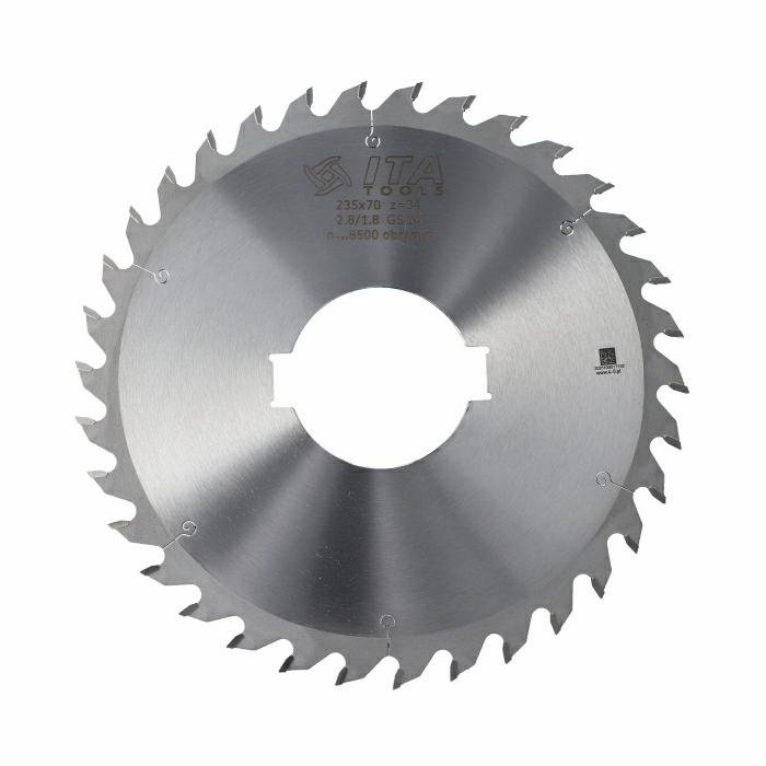 ITA TOOLS piła tarczowa HM do wielopił D235 F70 K5,5 P3,5 a20° NS (ATB) Z34
