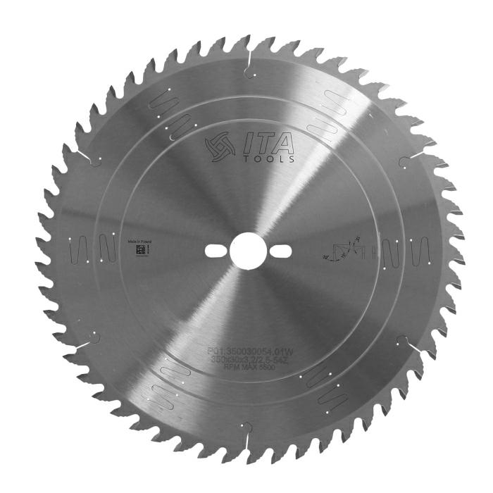 ITA TOOLS piła HM do poprzecznego cięcia drewna D350 F30 K3,2 P2,2 a15° NS (ATB) Z54