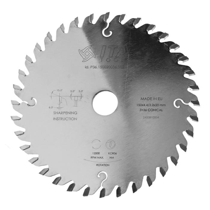 ITA TOOLS podcinak stożkowy HM D150 F20 K4,4-5,6 P3,2 TNS (CON+ATB) Z36