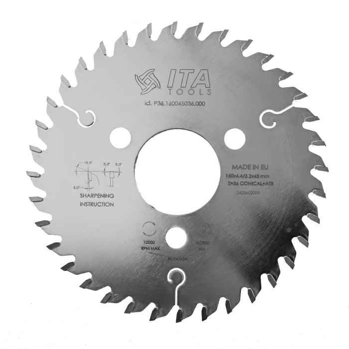ITA TOOLS podcinak stożkowy HM D160 F45 K4,4-5,6 P3,2 TNS (CON+ATB) Z36