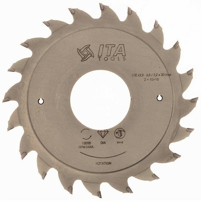 ITA TOOLS podcinak diamentowy składany do pilarek formatowych D100 F30 K2,8-3,6 P2,2 PR (FTG) Z10+10