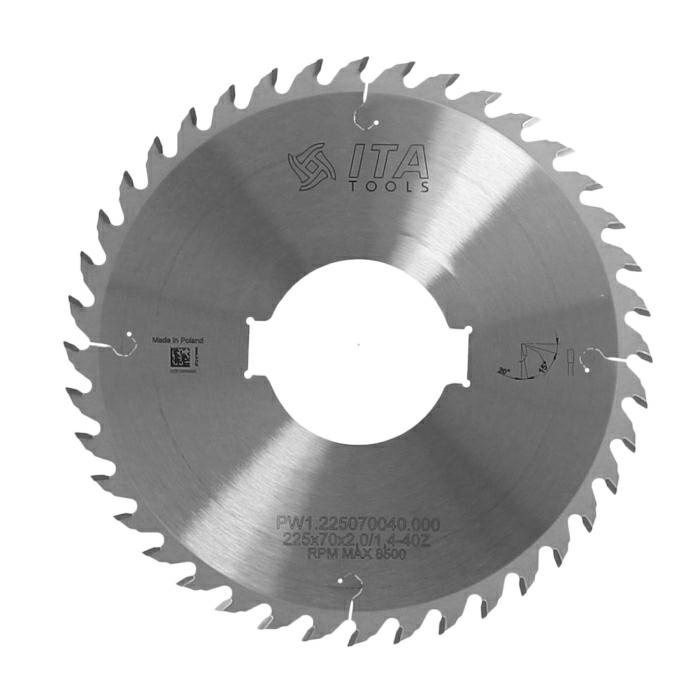 ITA TOOLS piła tarczowa HM do wielopił D225 F70 K2 P1,4 a20° NS (ATB) Z40