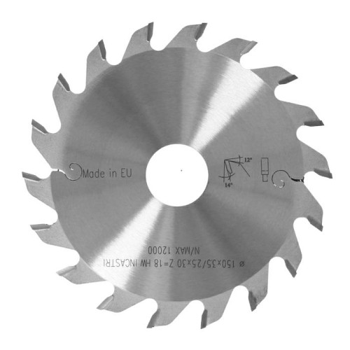 ITA TOOLS piła tarczowa HM do rowkowania D150 F30 K3,5 P2,5 a5° PR (FTG) Z18