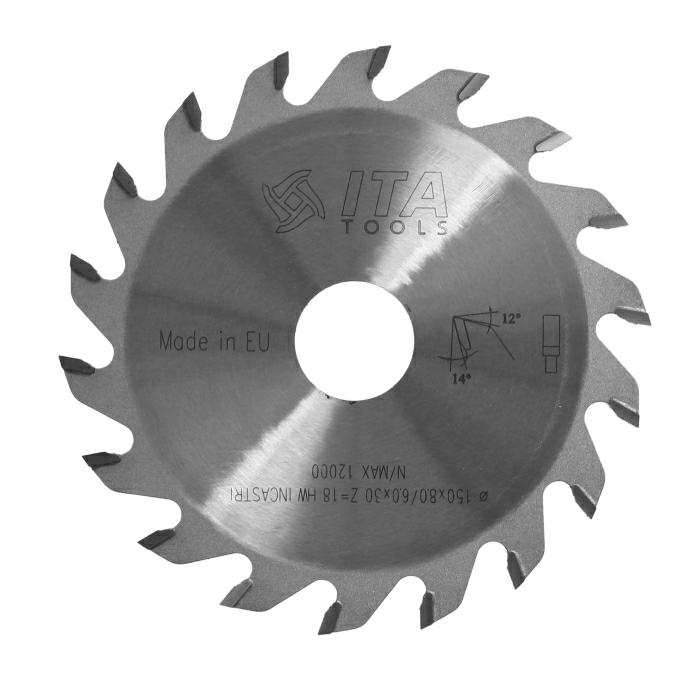 ITA TOOLS piła tarczowa HM do rowkowania D150 F30 K8 P6 a5° PR (FTG) Z18