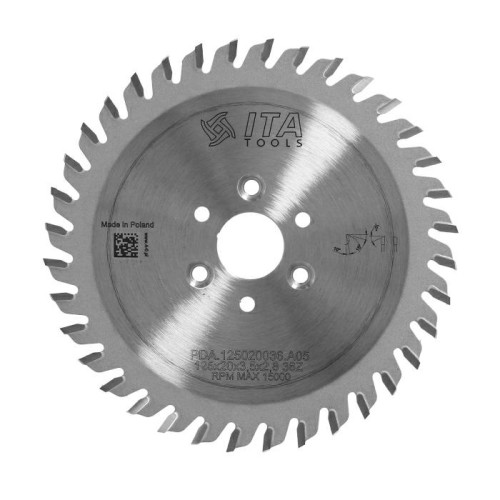 ITA TOOLS piła tarczowa HM do agregatów CNC D125 F20 K3,5 P2,8 a10° NS (ATB) Z36