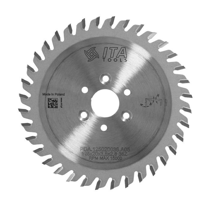 ITA TOOLS piła tarczowa HM do agregatów CNC D125 F20 K3,5 P2,8 a10° NS (ATB) Z36