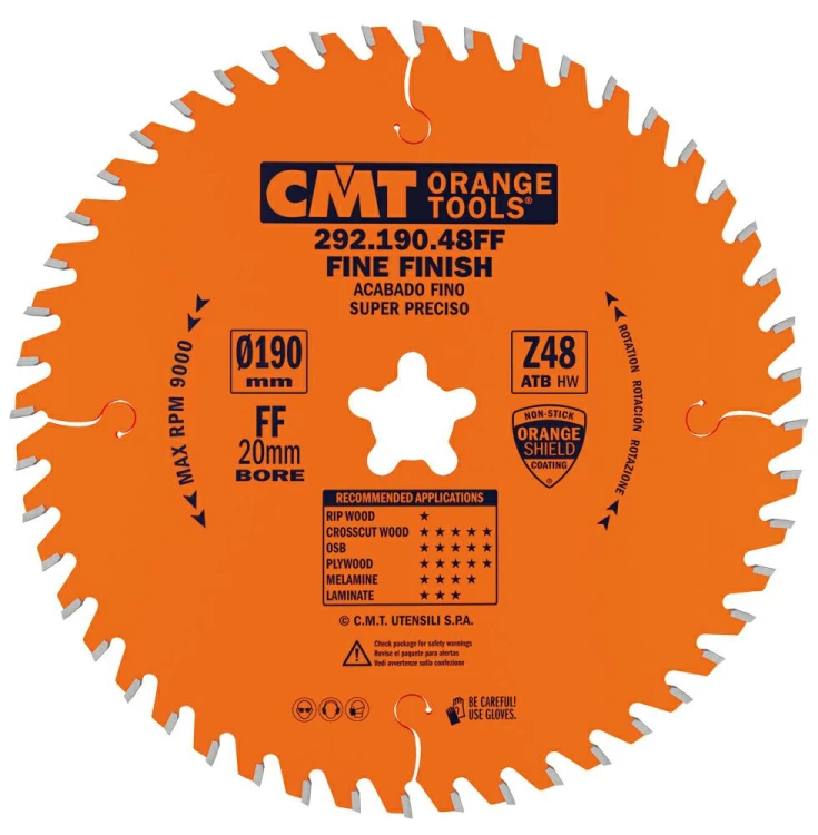 CMT Piła do uniwersalnego cięcia drewna D190 d20 K2,4 c1,6 Z48 292.190.48FF