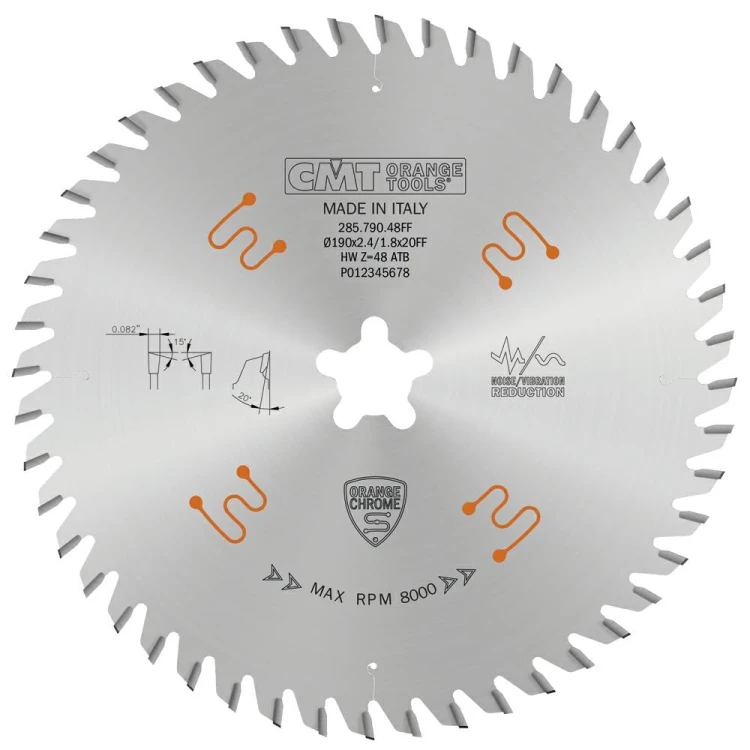 CMT Piła do poprzecznego cięcia drewna chromowana D190 d20 K2,4 c1,8 Z48 285.790.48FF
