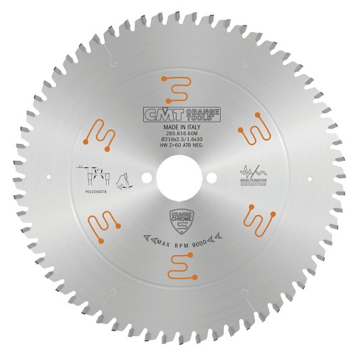 CMT Piła do poprzecznego cięcia drewna chromowana D216 d30 K2,3 c1,6 Z60 285.816.60M