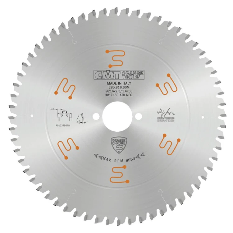 CMT Piła do poprzecznego cięcia drewna chromowana D216 d30 K2,3 c1,6 Z60 285.816.60M