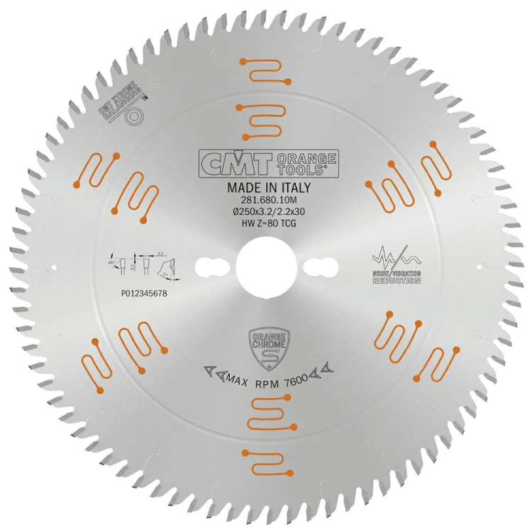 CMT Piła do cięcia płyty laminowanej chromowana D250 d30 K3,2 c2,2 Z80 281.680.10M