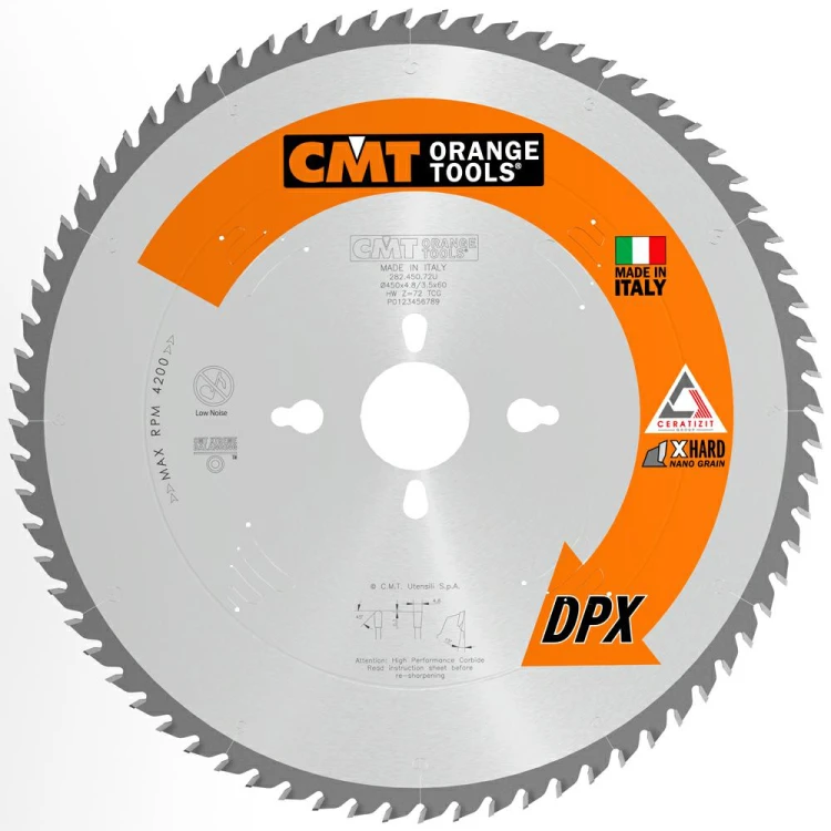 CMT Profesjonalna piła do formatowania DPX Nano D450 d60 K4,8 c3,5 Z72 282.450.72U