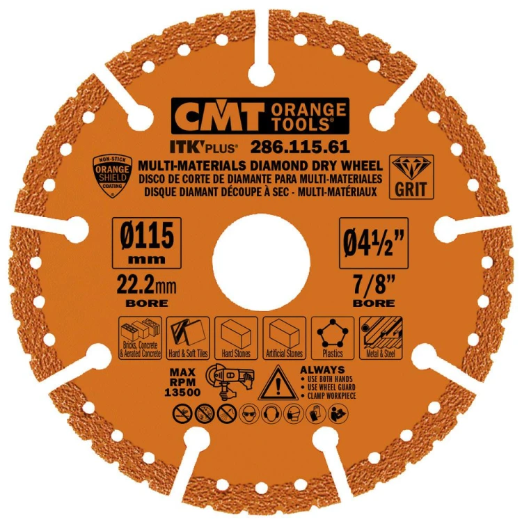 CMT Tarcza z nasypem diamentowym do szlifierki kątowej D115 d22,23 Z0 286.115.61