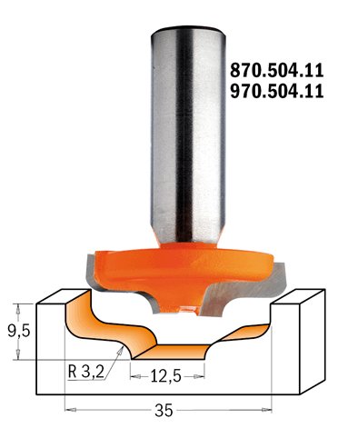 CMT frez dekoracyjny profilowy R3,2 HM D35 I9,5 S12,7 870.504.11 – zdjęcie 1