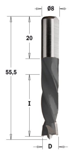 CMT wiertło nieprzelotowe HM D6,35 I30 L55,5 S8 RH 306.064.11 – zdjęcie 1