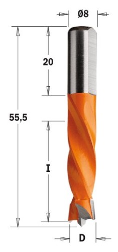 CMT wiertło nieprzelotowe HM D6,35 I30 L55,5 S8 LH 306.064.12 – zdjęcie 1