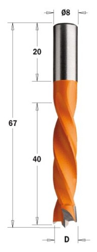 CMT wiertło nieprzelotowe HM D9,52 I40 L67 S8 LH 307.095.12 – zdjęcie 1