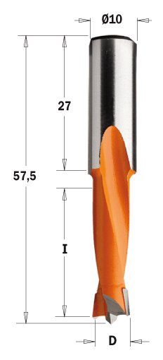 CMT wiertło nieprzelotowe HM D5,1 I27 L57,5 S10 LH 310.051.12 – zdjęcie 1