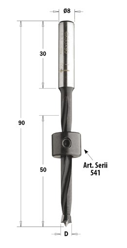 CMT wiertło nieprzelotowe HM D6 I50 L90 S8 RH 540.060.11 – zdjęcie 1