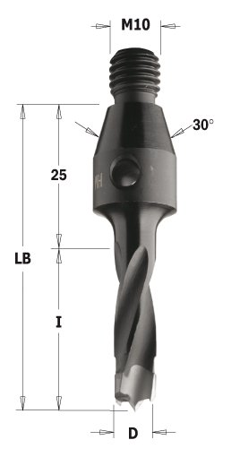 CMT wiertło nieprzelotowe z gwintem HM D10 I40 S10 RH 342.100.11 – zdjęcie 1