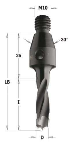 CMT wiertło nieprzelotowe z gwintem HM D5 I50 S10 LH 343.050.12 – zdjęcie 1