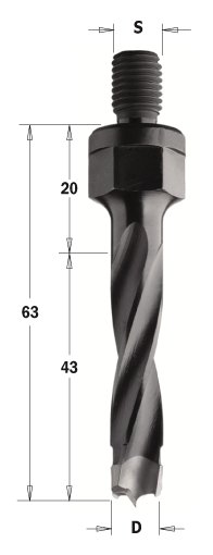 CMT wiertło nieprzelotowe z gwintem HM D8 I43 S8 RH 344.080.11 – zdjęcie 1