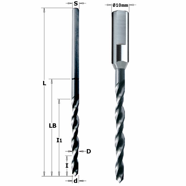 CMT wiertło nieprzelotowe HSS D7 I55 L90 S10 RH 515.141.51 – zdjęcie 1