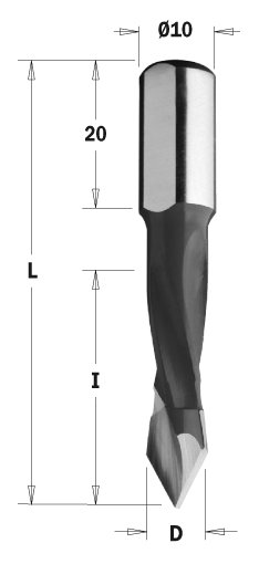 CMT wiertło przelotowe HM D8 I30 L57,5 S10 RH 374.080.11 – zdjęcie 1