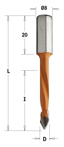 CMT wiertło przelotowe HM D6 I43 L70 S8 LH 368.060.12 – zdjęcie 1