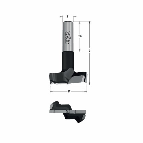 CMT wiertło puszkowe XTREME z łamaczem wióra HM D26 L70 S10 LH 369.260.42 – zdjęcie 1