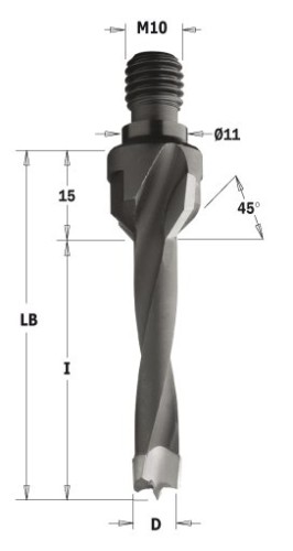 CMT wiertło z pogłębiaczem z gwintem HM D8 I40 S10 LH 329.080.12 – zdjęcie 1