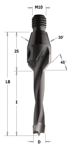 CMT wiertło z pogłębiaczem z gwintem HM D8 I40 S10 LH 336.080.12 – zdjęcie 1