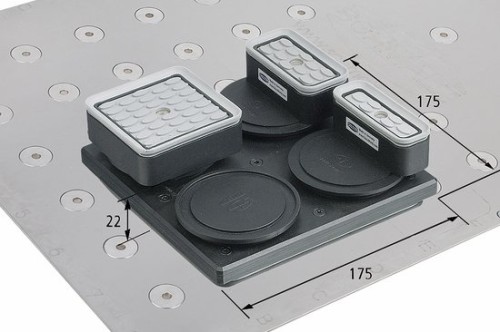 SCHMALZ Podstawa poczwórna Quad-Base Innospann ISQB 175x175x22 dla płyty stalowej i płyty adaptera [zatyczki] 10.01.15.00153 – zdjęcie 1