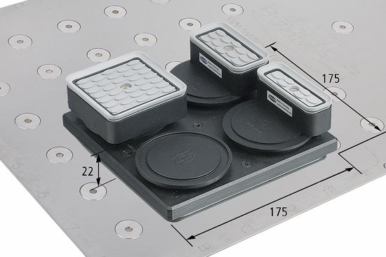 SCHMALZ Podstawa poczwórna Quad-Base Innospann ISQB 175x175x22 dla płyty stalowej i płyty adaptera [zatyczki] 10.01.15.00153 – zdjęcie 1