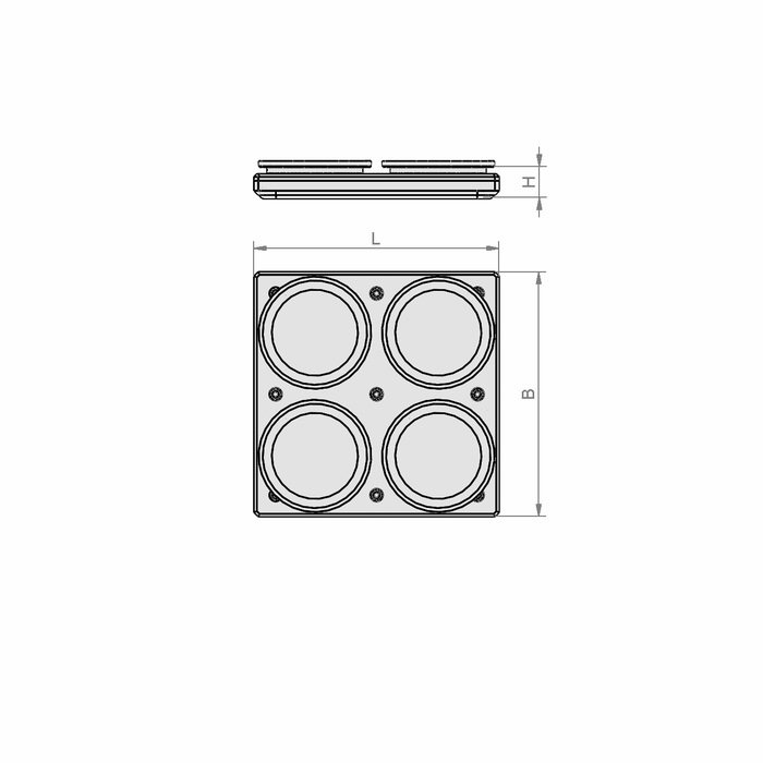 SCHMALZ Podstawa poczwórna Quad-Base Innospann ISQB 175x175x22 dla płyty stalowej i płyty adaptera [zatyczki] 10.01.15.00153 – zdjęcie 2