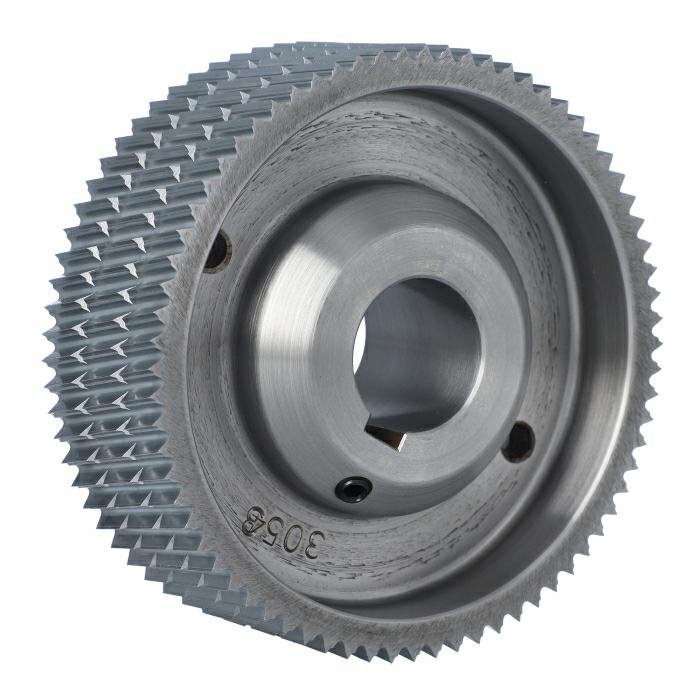 ELASTOMERI Rolka stalowa D=140 F=35 I=50 klin 10 mm chrom Prof A skos WEINIG 2 rowki WES.140035050.WAU1 – zdjęcie 3
