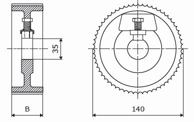 ELASTOMERI Rolka stalowa D140 F35 I25 chrom Prof A Skos SCM – zdjęcie 2