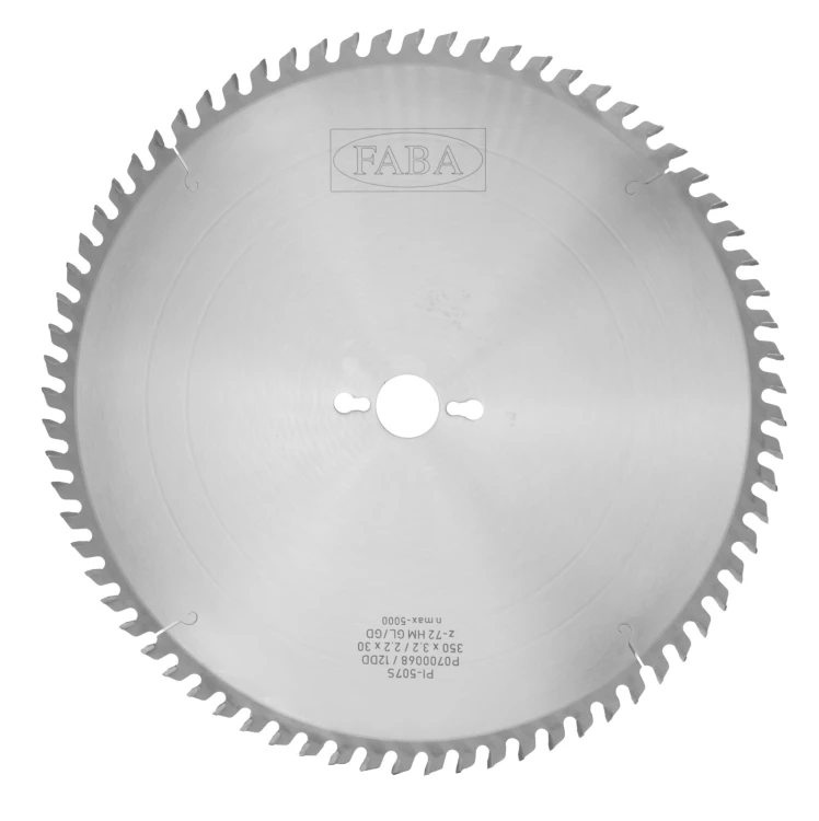 FABA piła tarczowa PI-507S 350x3,2/2,2x30 Z72 GŁ/GD – cięcie bez podcinaka / cięcie pionowe