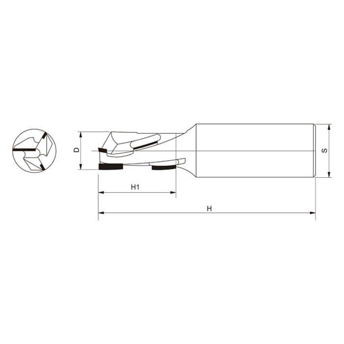 GLOBUS Frez diamentowy Z1+1 D12 I25 S12 mm / ECO