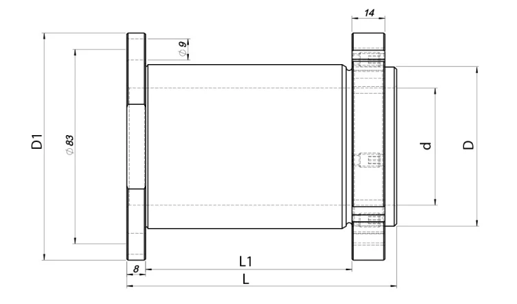 FABA tuleja z nakrętką 70/50x115 L1 88 – do zestawów frezów FZK-30