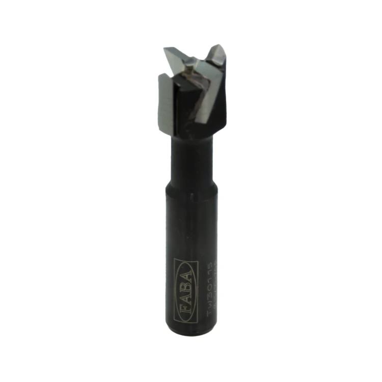FABA wiertło puszkowe TW-301A 15/10x L57 HM Prawy ze zmiejszoną wysokością pilota drewna twardego;drewna klejonego;sklejki;płyt wiórowych;laminatów;płyt OSB;płyt LDF;MDF