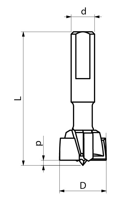 FABA wiertło puszkowe TW-302A 15/10x L57 HM Lewy ze zmiejszoną wysokością pilota drewna twardego;drewna klejonego;sklejki;płyt wiórowych;laminatów;płyt OSB;płyt LDF;MDF