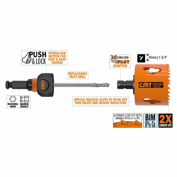 CMT otwornica bimetalowa PLUS XTREME FAST D133 mm – zdjęcie 2