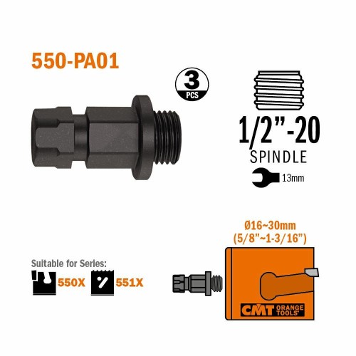 CMT adaptor 1/2" do otwornic do 30 mm 3 szt. – zdjęcie 1