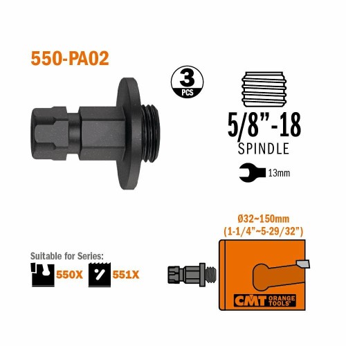 CMT adaptor 5/8" do otwornic do 32 mm - 150 mm 3 szt. – zdjęcie 1