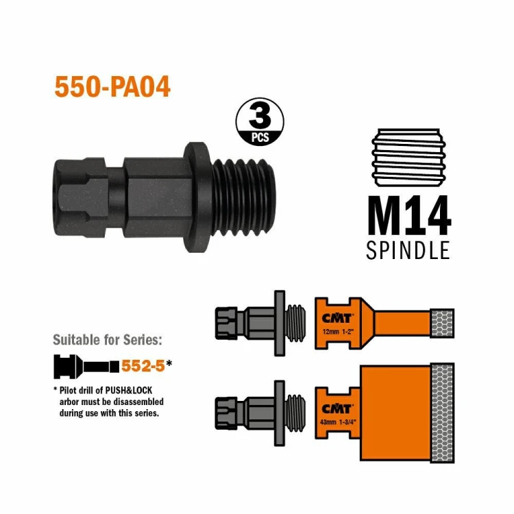 CMT adaptor M14 do otwornic 552.5 3 szt. – zdjęcie 1