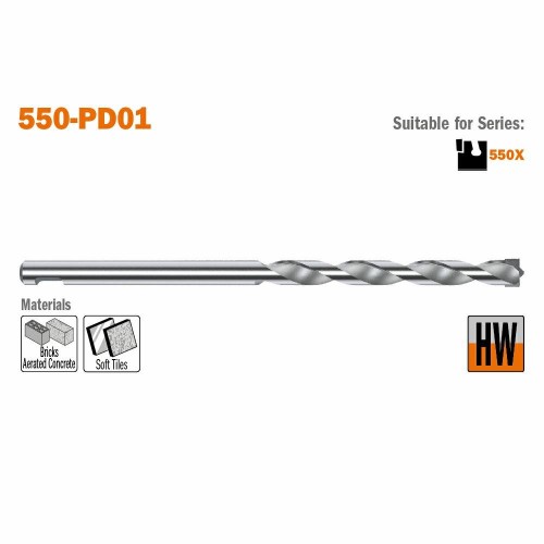 CMT wiertło HM D7 L125 mm Cegła, Beton, – zdjęcie 1