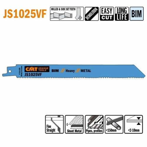 CMT brzeszczot do piły szablastej, H 19 mm, K 1,25 mm, TS 1,8-2,6 mm, TPI 10-14, 5 szt. – zdjęcie 1